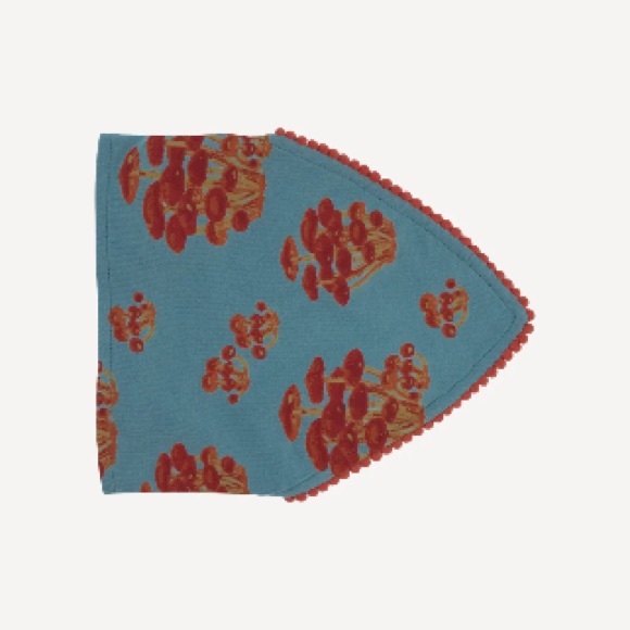 Kate Quinn bandana pom pom headband | red mushroom bunch | organic cotton jersey - Picture 4 of 4
